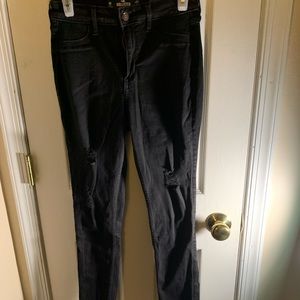 Black Hollister ripped jeans